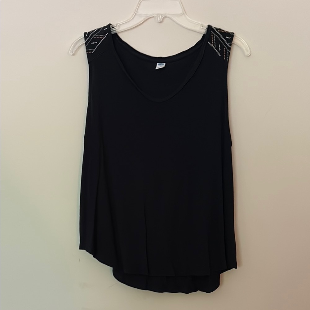 Old Navy Black Relaxed Embellished Tank Top